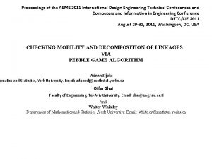 Proceedings of the ASME 2011 International Design Engineering