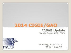 2014 CIGIEGAO FASAB Update Wendy Payne CPA CGFM