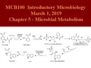 MCB 100 Introductory Microbiology March 1 2019 Chapter