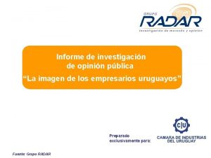 Informe de investigacin de opinin pblica La imagen