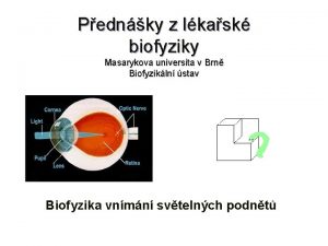 Pednky z lkask biofyziky Masarykova universita v Brn