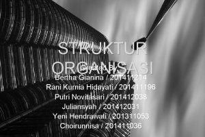 STRUKTUR Created By ORGANISASI Bertha Gianina 201411214 Rani