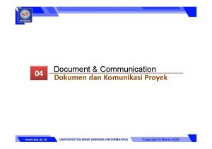Document Communication Dokumen dan Komunikasi Proyek Mengelola Komunikasi