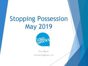 Stopping Possession May 2019 Roni Marsh ronimarshgmail com