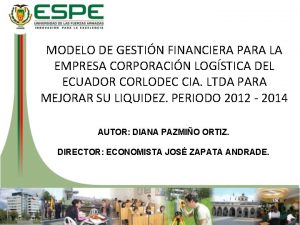 MODELO DE GESTIN FINANCIERA PARA LA EMPRESA CORPORACIN