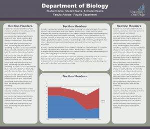 Department of Biology Student Name Student Name Faculty