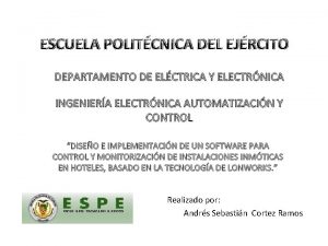 ESCUELA POLITCNICA DEL EJRCITO DEPARTAMENTO DE ELCTRICA Y