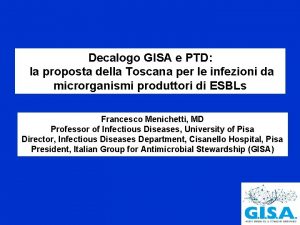 Decalogo GISA e PTD la proposta della Toscana