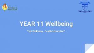 YEAR 11 Wellbeing Oak Wellbeing Positive Education What