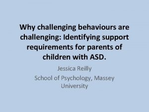 Why challenging behaviours are challenging Identifying support requirements