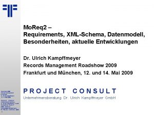 Mo Req 2 Requirements XMLSchema Datenmodell Besonderheiten aktuelle