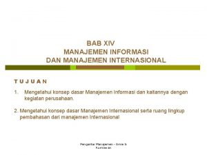 Manajemen informasi dan manajemen internasional