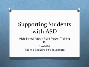 Supporting Students with ASD High School Autism Point