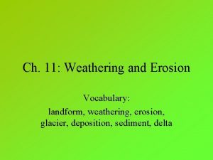 Ch 11 Weathering and Erosion Vocabulary landform weathering