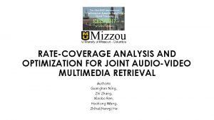 RATECOVERAGE ANALYSIS AND OPTIMIZATION FOR JOINT AUDIOVIDEO MULTIMEDIA