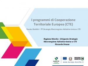I programmi di Cooperazione Territoriale Europea CTE Fausta