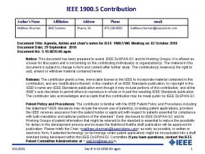 IEEE 1900 5 Contribution Authors Name Matthew Sherman