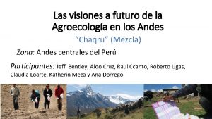 Las visiones a futuro de la Agroecologa en