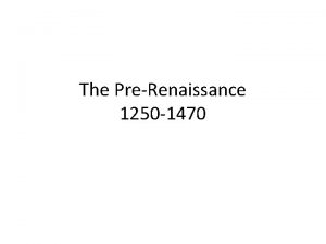 The PreRenaissance 1250 1470 A departure in Italian