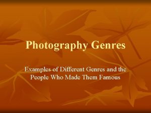 Photography Genres Examples of Different Genres and the