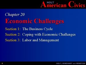 American Civics HOLT Chapter 20 Economic Challenges Section