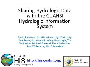 Sharing Hydrologic Data with the CUAHSI Hydrologic Information