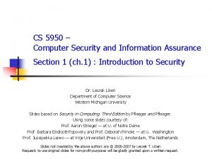 CS 5950 Computer Security and Information Assurance Section