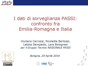 I dati di sorveglianza PASSI confronto fra EmiliaRomagna