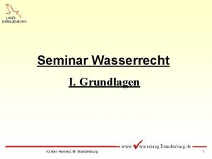 Seminar Wasserrecht I Grundlagen www Kirsten Harneid MI