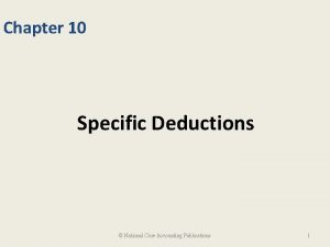 Chapter 10 Specific Deductions National Core Accounting Publications