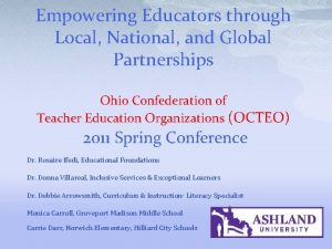 Empowering Educators through Local National and Global Partnerships