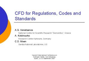 CFD for Regulations Codes and Standards A G