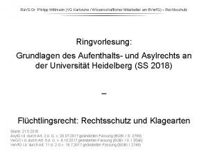 Ra VG Dr Philipp Wittmann VG Karlsruhe Wissenschaftlicher