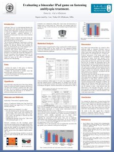 Evaluating a binocular IPad game on fastening amblyopia