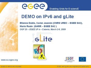 Enabling Grids for Escienc E DEMO on IPv