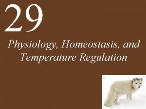 29 Physiology Homeostasis and Temperature Regulation Chapter 29