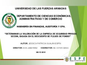 UNIVERSIDAD DE LAS FUERZAS ARMADAS DEPARTAMENTO DE CIENCIAS