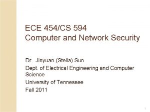 ECE 454CS 594 Computer and Network Security Dr