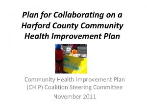 Plan for Collaborating on a Harford County Community