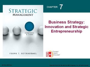 CHAPTER 7 Business Strategy Innovation and Strategic Entrepreneurship