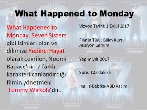 What Happened to Monday Seven Sisters gibi isimleri