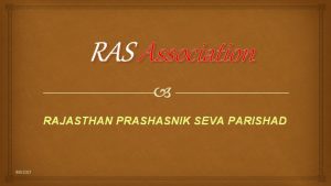 RAS Association RAJASTHAN PRASHASNIK SEVA PARISHAD 962021 WELCOME