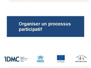 Organiser un processus participatif 1 Objectifs Comprendre comment