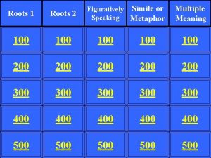 Figuratively Simile or Speaking Metaphor Multiple Meaning Roots