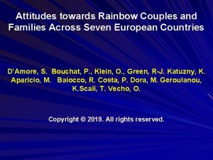Attitudes towards Rainbow Couples and Families Across Seven