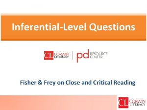 InferentialLevel Questions Place Holder PDRC Logo Fisher Frey