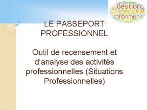 LE PASSEPORT PROFESSIONNEL Outil de recensement et danalyse