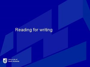 Reading for writing Types of academic texts Textbooks