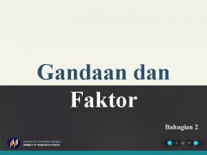 Gandaan dan Faktor Bahagian 2 Kementerian Pendidikan Malaysia