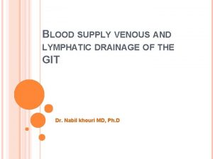 BLOOD SUPPLY VENOUS AND LYMPHATIC DRAINAGE OF THE